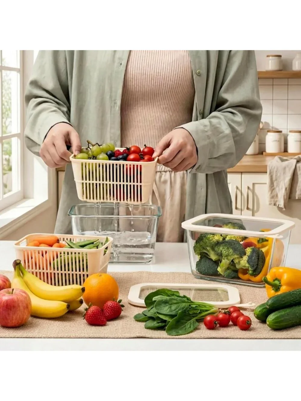 Airtight Glass Food Storage Containers Set, Microwave Safe, BPA Free, 60oz, 2